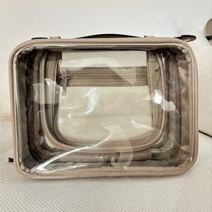 Calpak Medium Clear Cosmetic Case in Stone